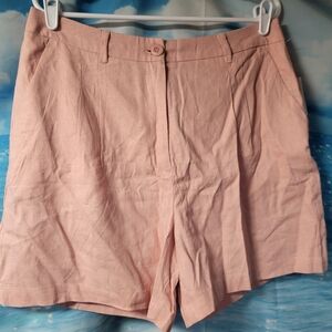 Violets & Roses NWT Pink Rose Linen Blend Shorts Size 14/32